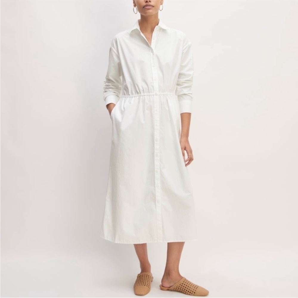 Everlane White Collard Shirt Dress